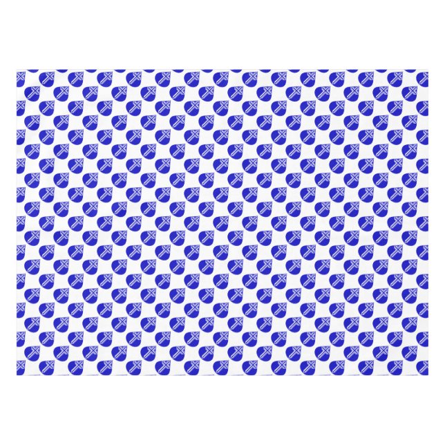 Teardrop Cross on Blue Tablecloth (Front (Horizontal))