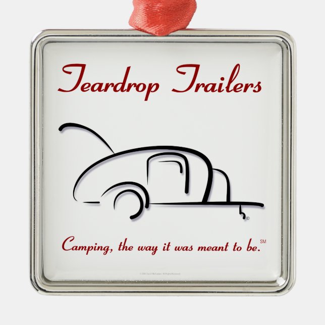 Teardrop Trailers Red Version Metal Tree Decoration (Front)