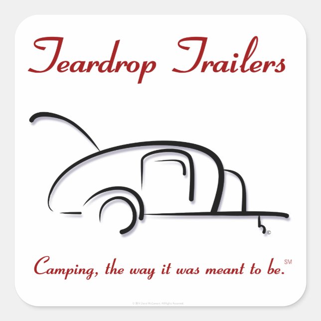 Teardrop Trailers Red Version Square Sticker (Front)