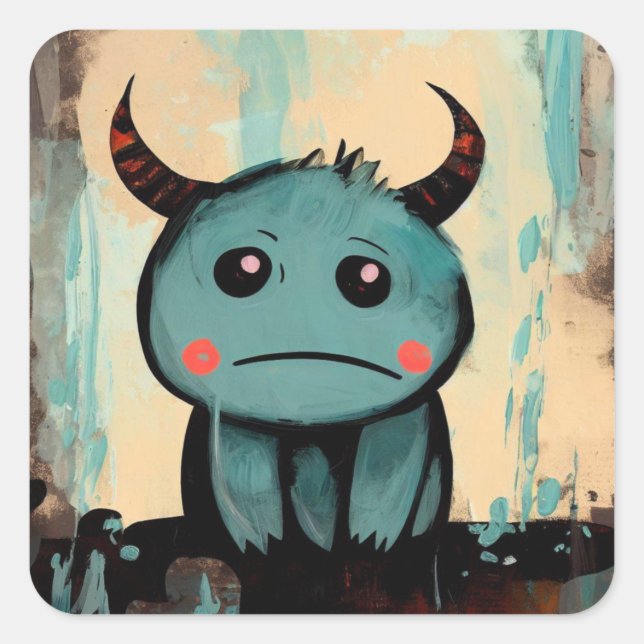 Teardrops and Horns Square Sticker (Front)