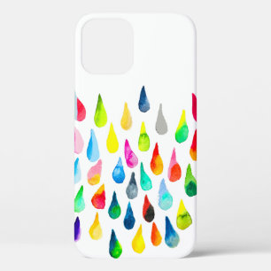 Teardrops watercolor colourful whimsical iPhone 12 case
