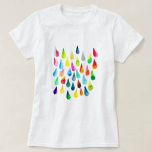 Teardrops watercolor colourful whimsical T-Shirt