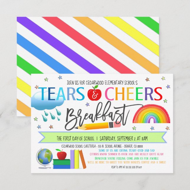 Tears and Cheers Breakfast Invitation (Front/Back)