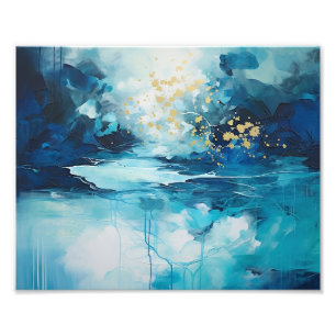 Tears of Azure Blue Abstract Photo Print