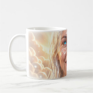 Tears of Joy Blue Eyes Glowing Sky Close-Up Mug