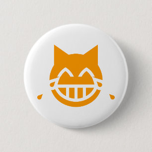 Tears of Joy Emoji Cat 6 Cm Round Badge
