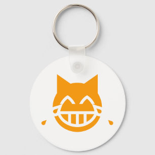 Tears of Joy Emoji Cat Key Ring