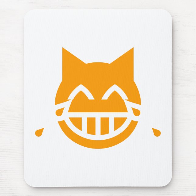 Tears of Joy Emoji Cat Mouse Pad (Front)