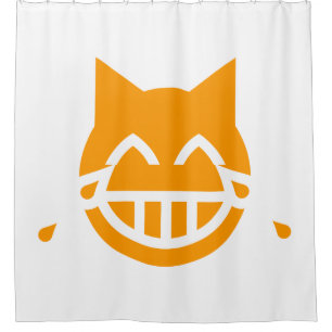 Tears of Joy Emoji Cat Shower Curtain