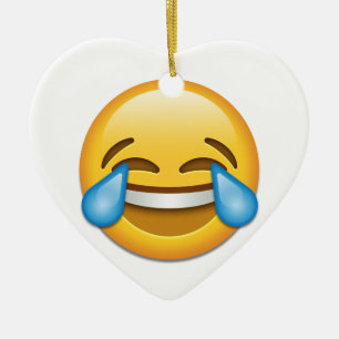 Tears of Joy emoji funny Ceramic Ornament