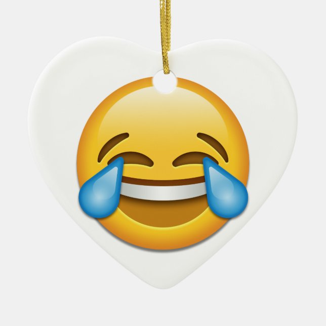 Tears of Joy emoji funny Ceramic Ornament (Front)