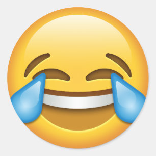 Tears of Joy emoji funny Classic Round Sticker