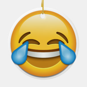 Tears of Joy emoji funny double side ornament