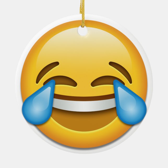 Tears of Joy emoji funny double side ornament (Back)