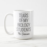 Tears of My Biology Students, Teacher Appreciation Coffee Mug<br><div class="desc">The "Tears of My Biology Students, Teacher Appreciation Mug" is a clever and thoughtful homage to the dedicated biology teacher in your life. Brimming with humour, this mug affectionately acknowledges the unique challenges and victories of teaching biology, encapsulating the shared experiences with students in the world of cells, organisms, and...</div>