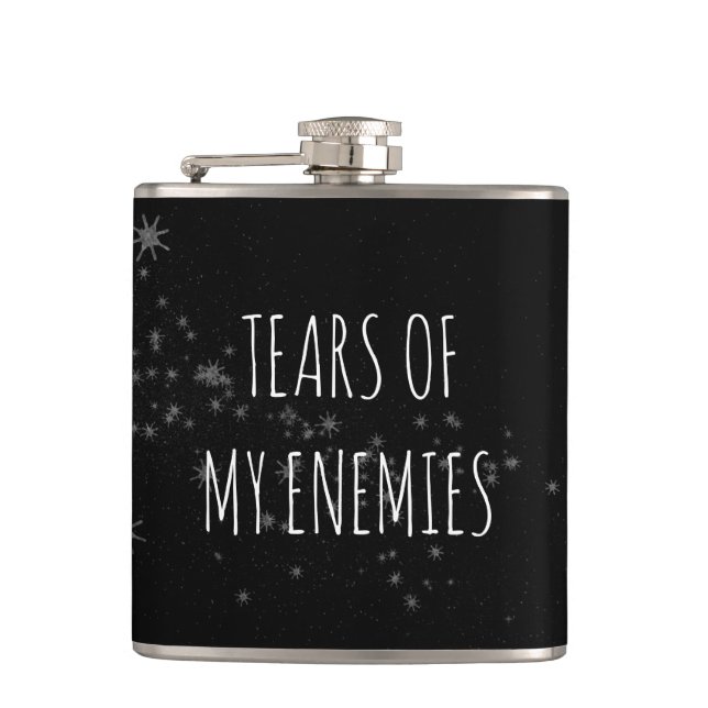 Tears of My Enemies Funny Rival Gift Hip Flask (Front)