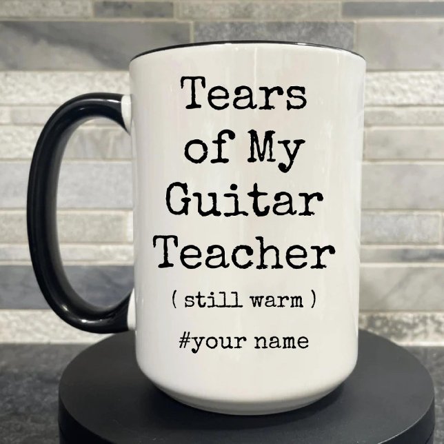 Tears of My Guitar Teacher Still Warm Funny Two-Tone Coffee Mug (Tears of My Guitar Teacher Still Warm Funny Two-Tone Coffee Mug)