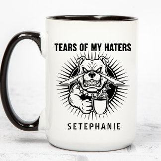 Tears Of My Haters Mug, Funny Bulldog Mug, Haters Mug