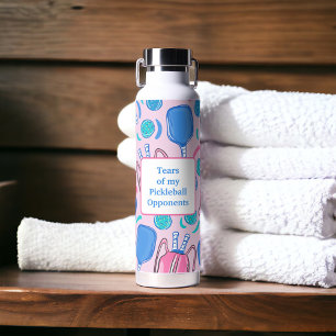 Tears of my Pickleball Opponents Pickleball Pink Water Bottle