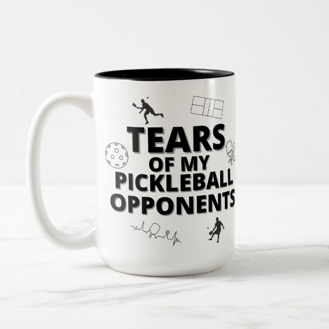 Tears Of My Pickleball Opponents Two-Tone Coffee Mug (Left)