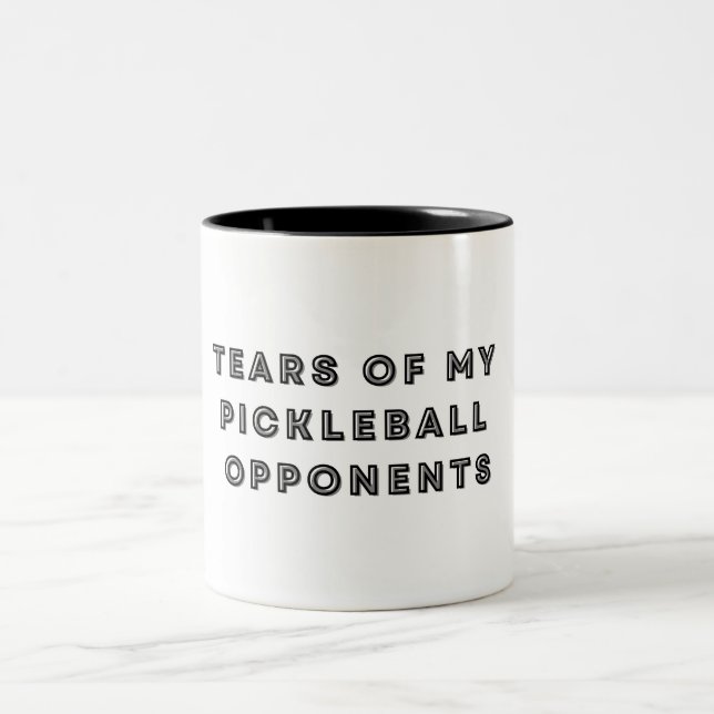 Tears of my Pickleball Opponents Typography  Two-Tone Coffee Mug (Center)