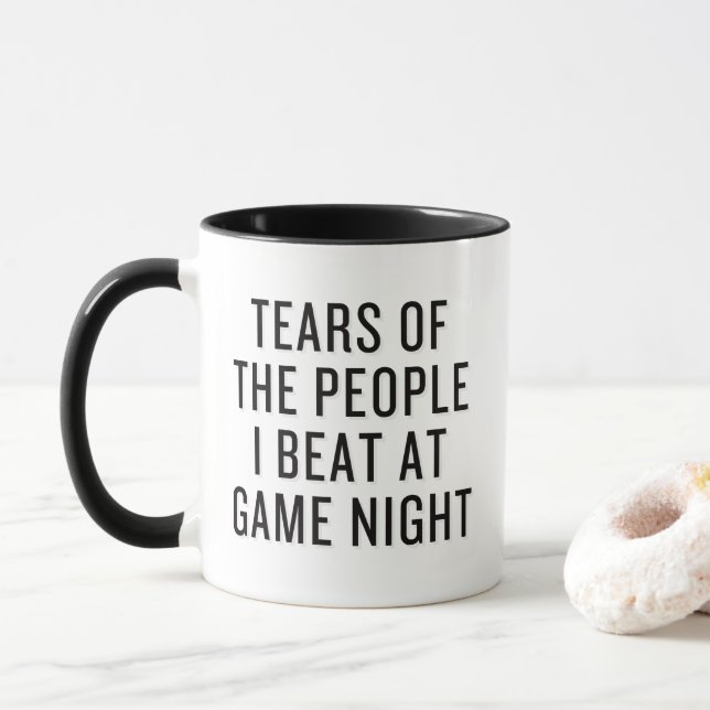 Tears of The People I Beat at Game Night Funny  Mug (With Donut)