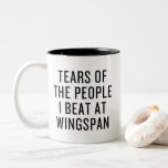 Tears of The People I Beat at Wingspan Funny  Two-Tone Coffee Mug<br><div class="desc">The “Tears of The People I Beat at Wingspan” design is a humourous and humourous board game accessory for bird enthusiasts,  celebrating their avian dominance and competitive spirit in the world of birdwatching,  perfect for game night champions.</div>