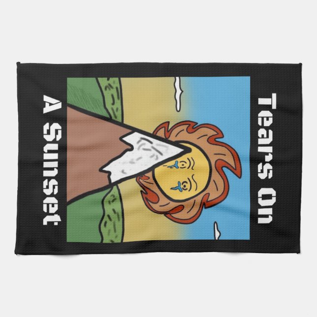 Tears On A Sunset (Towel) Tea Towel (Horizontal)