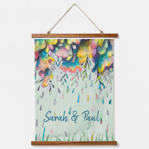 Tears raining down hanging tapestry