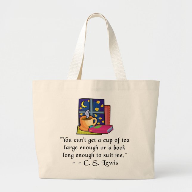 Teas & Books Natural Jumbo Tote (Front)