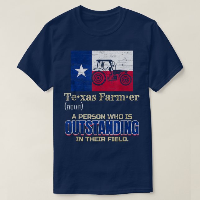 Teas Farmer a Person who is Outstanding in their F T-Shirt (Design Front)