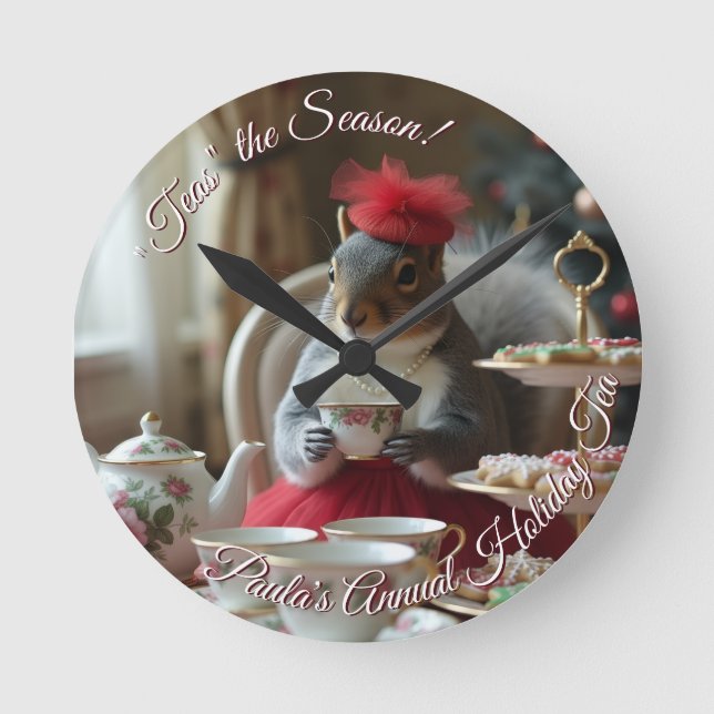 "Teas" the Season  Round Clock (Front)
