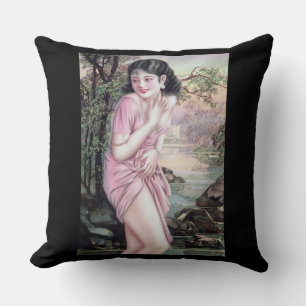 Tease in Stream Oasis by Shanghai China Girl Cushion