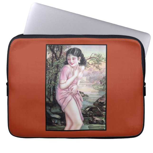 Tease in Stream Oasis by Shanghai China Girl Laptop Sleeve (Front)