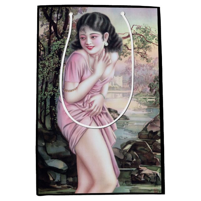 Tease in Stream Oasis by Shanghai China Girl Medium Gift Bag (Front)