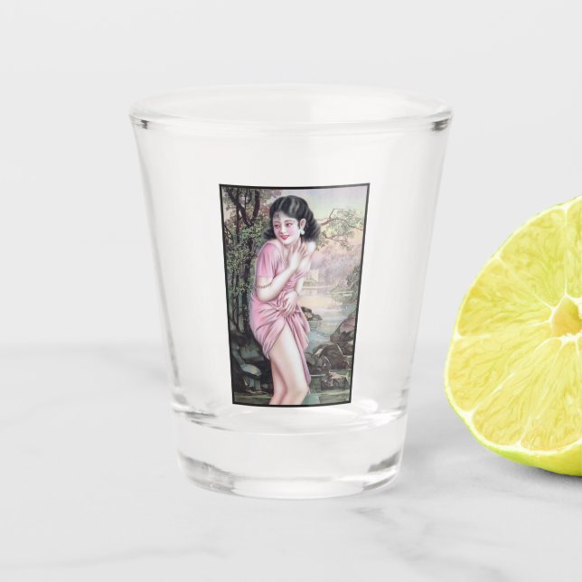 Tease in Stream Oasis by Shanghai China Girl Shot Glass (Front)