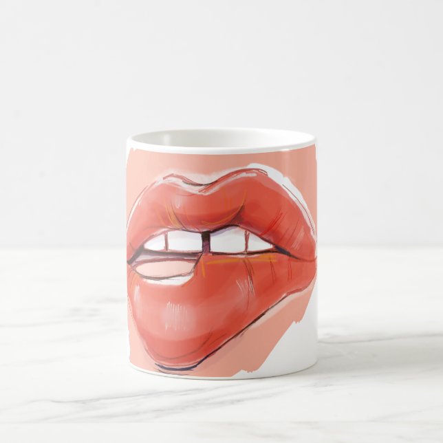 Teaser lip biting  coffee mug (Center)