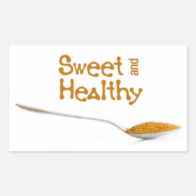 Teaspoon and brown sugar rectangular sticker (Front)
