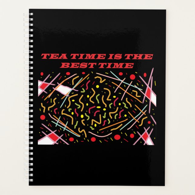 Teatime is the best time art design pocket folder  planner (Front)
