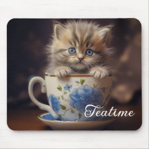 Teatime Kitten Mouse Pad