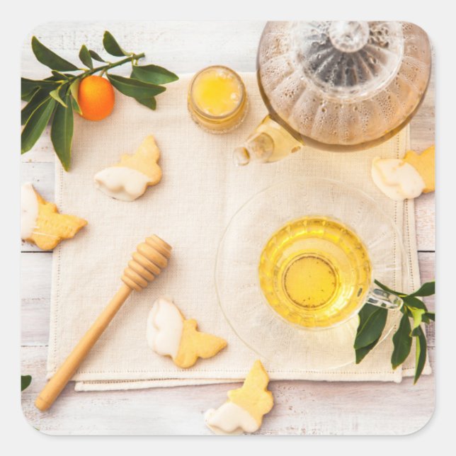 Teatime Square Sticker (Front)