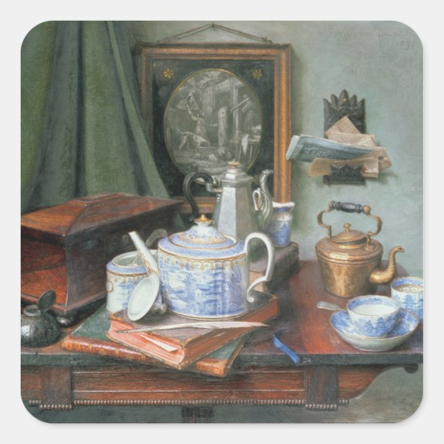 Teatime Square Sticker (Front)