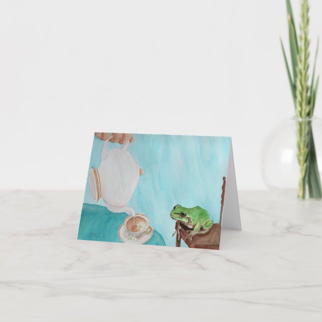 Teatime with Frederick: Greeting Card 4"x5.6" (Front)