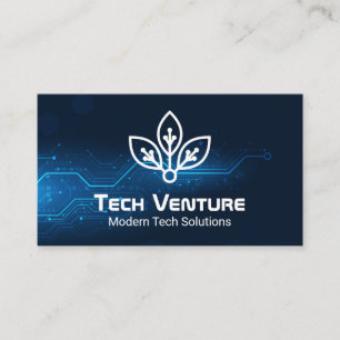 Tech Blue Background   Techie Logo Business Card