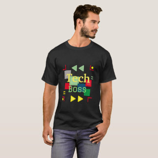 Tech Boss Quote with Colourful Abstract Background T-Shirt