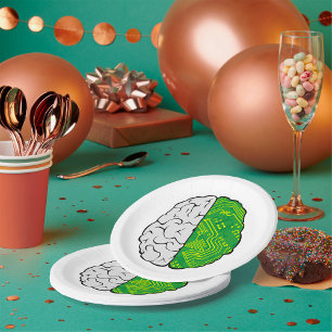 Tech Brain Circuitry Motherboard Logic Computer Paper Plate