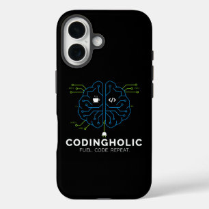 Tech Brain Coding For Programmers & Coders iPhone 16 Case
