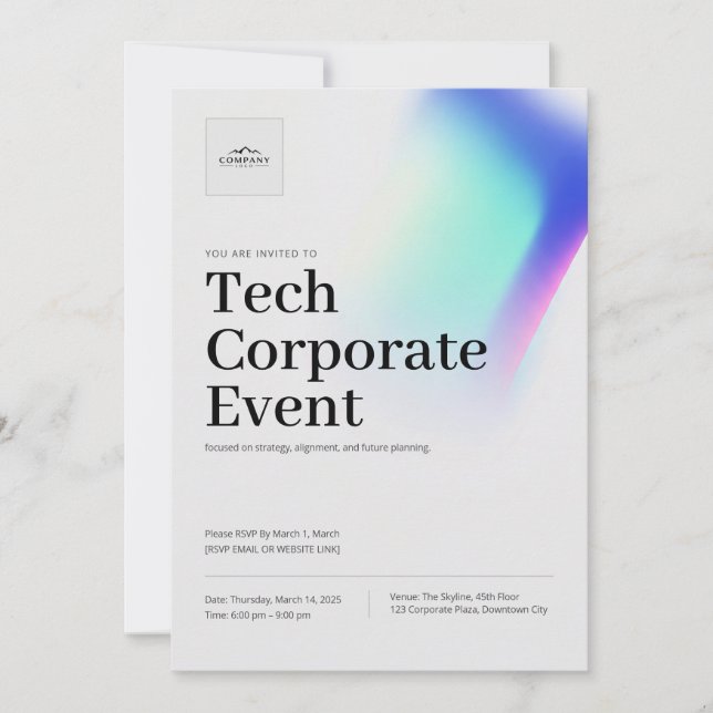 Tech Business corporate Event Meeting Invitation (Front)