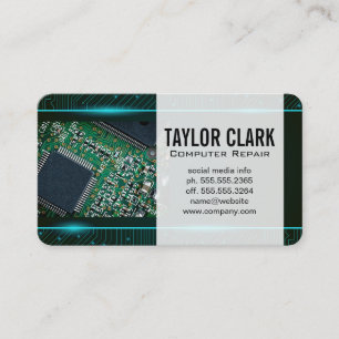 Tech Circuit Board Microchip Business Card