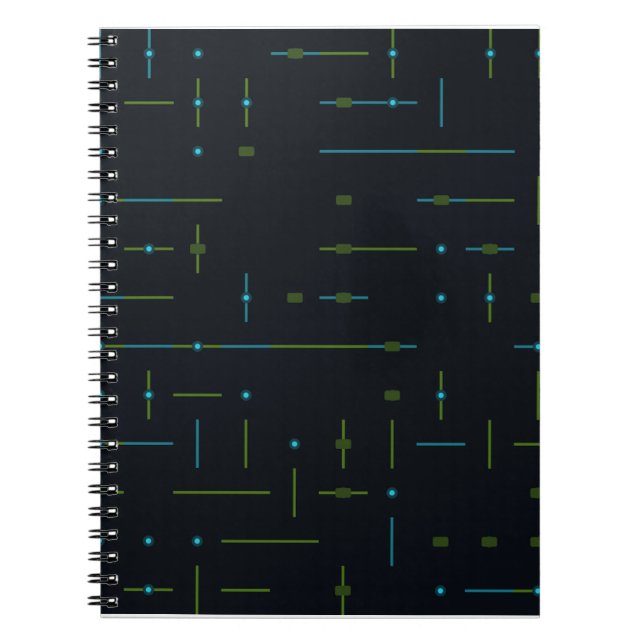 Tech Circuit Board Seamless Pattern Notebook (Front)